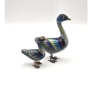 A Pair of Cloisonne Ducks Vintage Pre-Loved